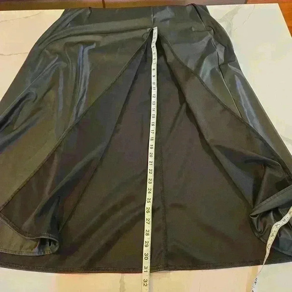 Womens Faux Leather Front Slit Maxi A Line Skirt Black Size XL - Picture 4 of 9